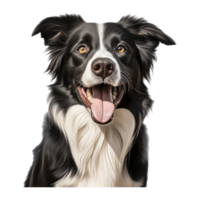 Border Collie dog isolated on transparent background . AI Generated png