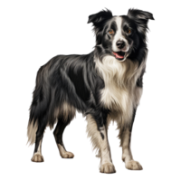 Border Collie dog isolated on transparent background . AI Generated png