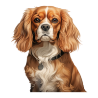 Cavalier King Charles Spanie dog isolated on transparent background . AI Generated png