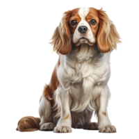 Cavalier King Charles Spanie dog isolated on transparent background . AI Generated png