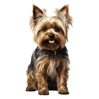 yorkshire dog isolated on transparent background . AI Generated png