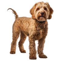 Labradoodle dog isolated on transparent background . AI Generated png