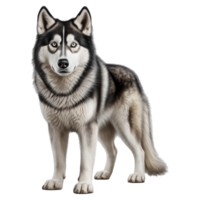 siberian husky dog isolated on transparent background . AI Generated png