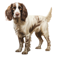 Inglés saltador spaniel perro aislado en transparente antecedentes . ai generado png