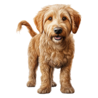 golden doodle dog isolated on transparent background . AI Generated png