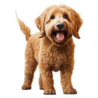 golden doodle dog isolated on transparent background . AI Generated png