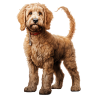 golden doodle dog isolated on transparent background . AI Generated png