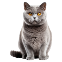 British Shorthair isolated on transparent background . AI Generated png