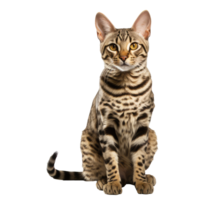 Savannah Cat isolated on transparent background . AI Generated png