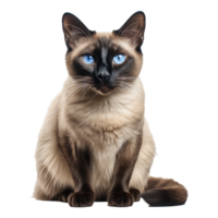 Siamese cat isolated on transparent background . AI Generated png