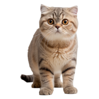 Scottish Fold cat isolated on transparent background . AI Generated png