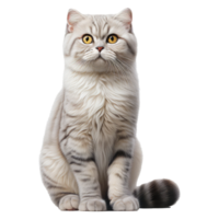 Scottish Fold cat isolated on transparent background . AI Generated png