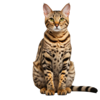 Savannah Cat isolated on transparent background . AI Generated png