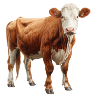 Highland cow isolated on transparent background . AI Generated png