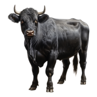 negro angus vaca aislado en transparente antecedentes . ai generado png