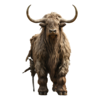 Highland cow isolated on transparent background . AI Generated png