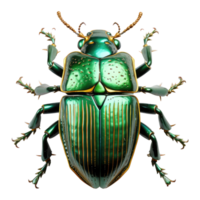 green june beetle bug isolated on transparent background . AI Generated png