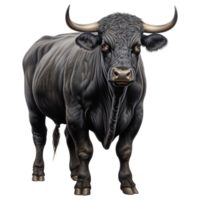 negro angus vaca aislado en transparente antecedentes . ai generado png