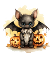 halloween cute bat isolated on transparent background . AI Generated png