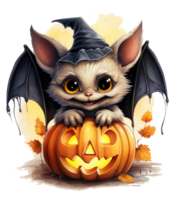 halloween cute bat isolated on transparent background . AI Generated png