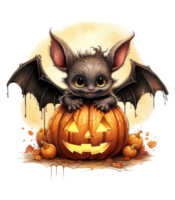 halloween cute bat isolated on transparent background . AI Generated png