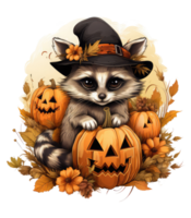 halloween cute animal isolated on transparent background . AI Generated png