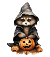 halloween cute animal isolated on transparent background . AI Generated png