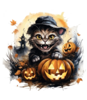 halloween cute tiger isolated on transparent background . AI Generated png
