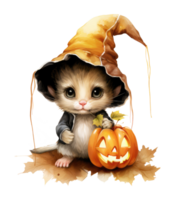 halloween cute mouse isolated on transparent background . AI Generated png