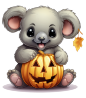 halloween cute koala . AI Generated png