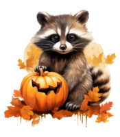 halloween schattig wasbeer . ai gegenereerd png