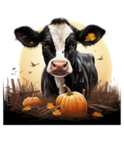 halloween cute cow . AI Generated png