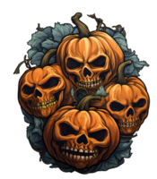 skeleton halloween with pumkins . AI Generated png
