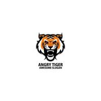 angry tiger logo mascot design vector