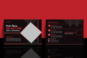 Nwe business post card design black and red color with image vector