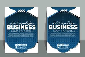 New and simple business flyer design white background design color blue vector