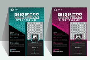 Business flyer design black background with two image vector