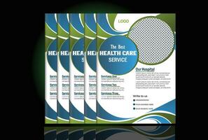 medical health care service flyer design with image white background vector