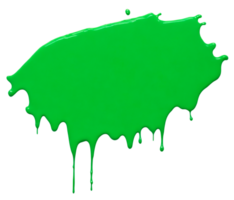 Green paint splash isolated on transparent background. AI Generative png