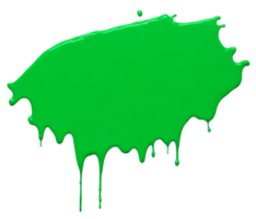 Green paint splash isolated on transparent background. AI Generative png