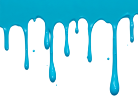 Blue paint drips border isolated on a transparent background. AI Generative png