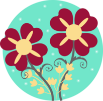 beautiful flower stamp png