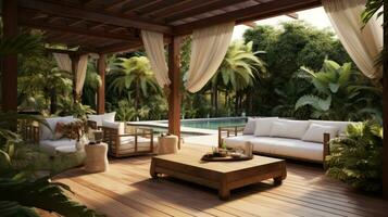 Modern backyard living area photo