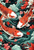 koi carpa pescado japonés antecedentes para póster foto