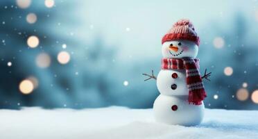Winter snowman background photo
