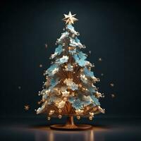 Christmas tree on dark background photo