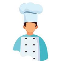 chef facing front flat style stock vector image , chef wearing a chef hat flat empty face stock vector image