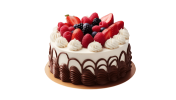 Birthday cake isolated on a transparent background, generative ai png