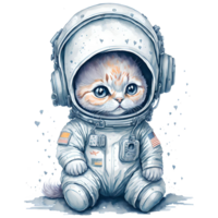 astronaute chat aquarelle png conception, génératif ai