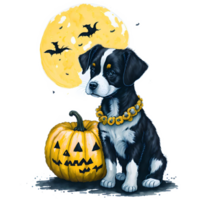 Cute Black Halloween Puppy PNG Design, Generative AI